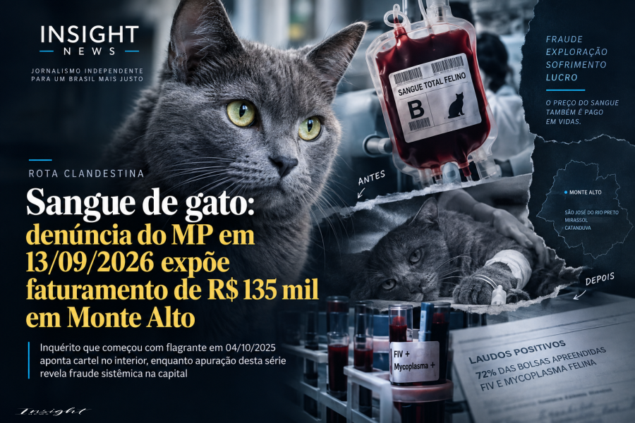 Sangue de gato: denúncia do MP em 13/09/2026 expõe faturamento de R$ 135 mil em Monte Alto.